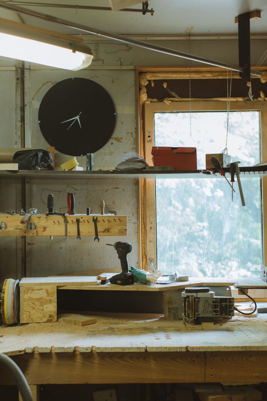 Interior of a woodworking workshop